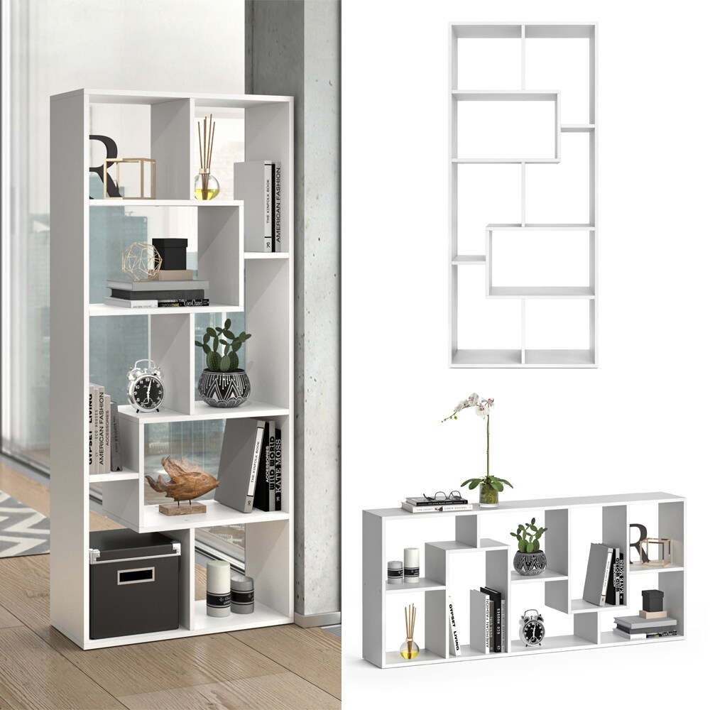Vicco Raumteiler Noa Bücherregal Standregal Aktenregal Hochregal Regal Weiß