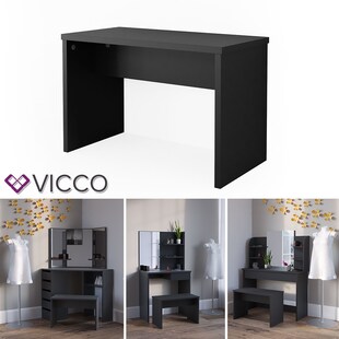 VICCO Universalhocker Bank schwarz - Frisiertisch Kommode Spiegel 