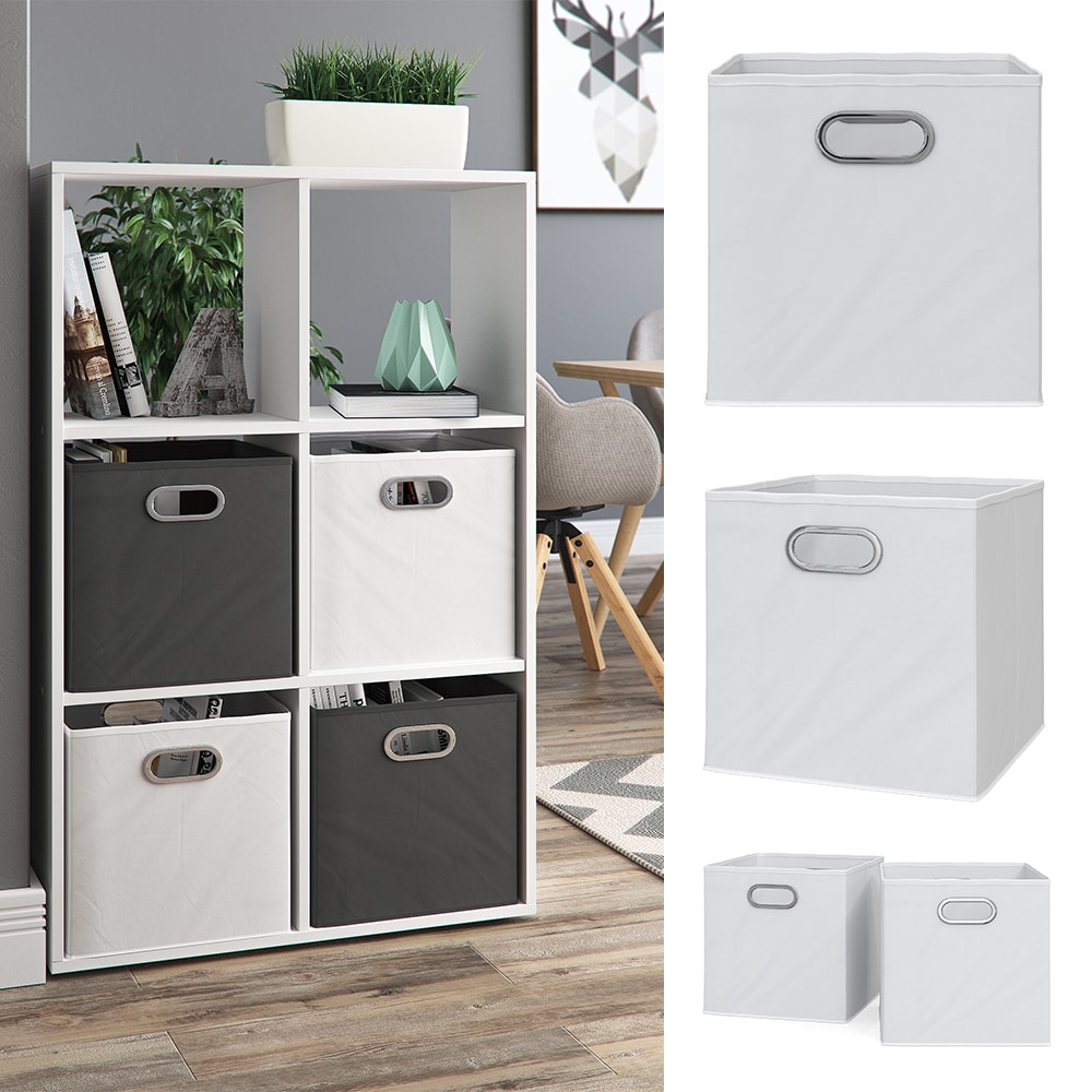 VICCO 2er Set Faltbox  30x30 cm wei&szlig; Faltkiste Aufbewahrungsbox Regalbox Box 