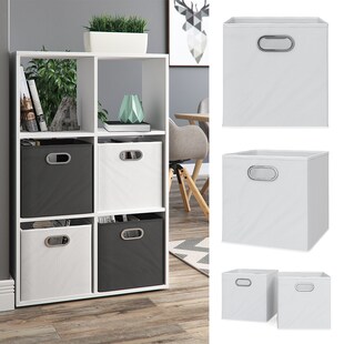 VICCO 2er Set Faltbox  30x30 cm weiß Faltkiste Aufbewahrungsbox Regalbox Box 