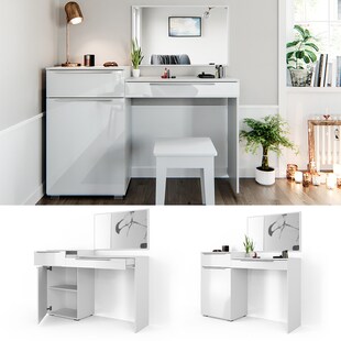 Vicco Schminktisch Little Lilli Frisiertisch Kommode Frisierkommode Spiegel Weiß inklusive Hocker 