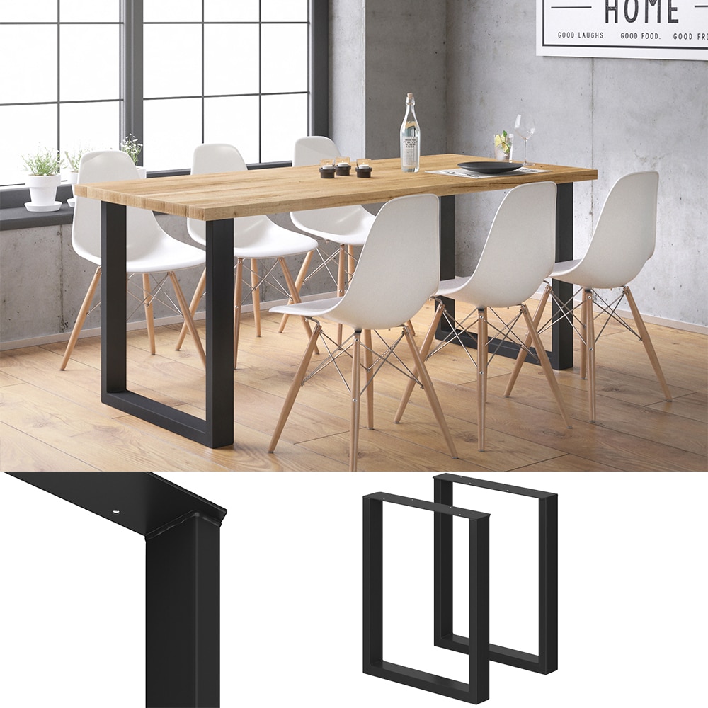 Vicco Tischbeine Loft Tischkufen pulverbeschichtet 2er Set 72x60 cm 