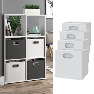 VICCO 4er Set Faltbox  30x30 cm weiß Faltkiste Aufbewahrungsbox Regalbox Box 