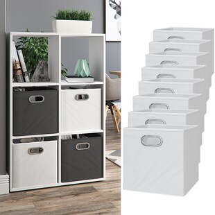 VICCO 8er Set Faltbox 30x30 cm weiß Faltkiste Aufbewahrungsbox Regalbox Box 