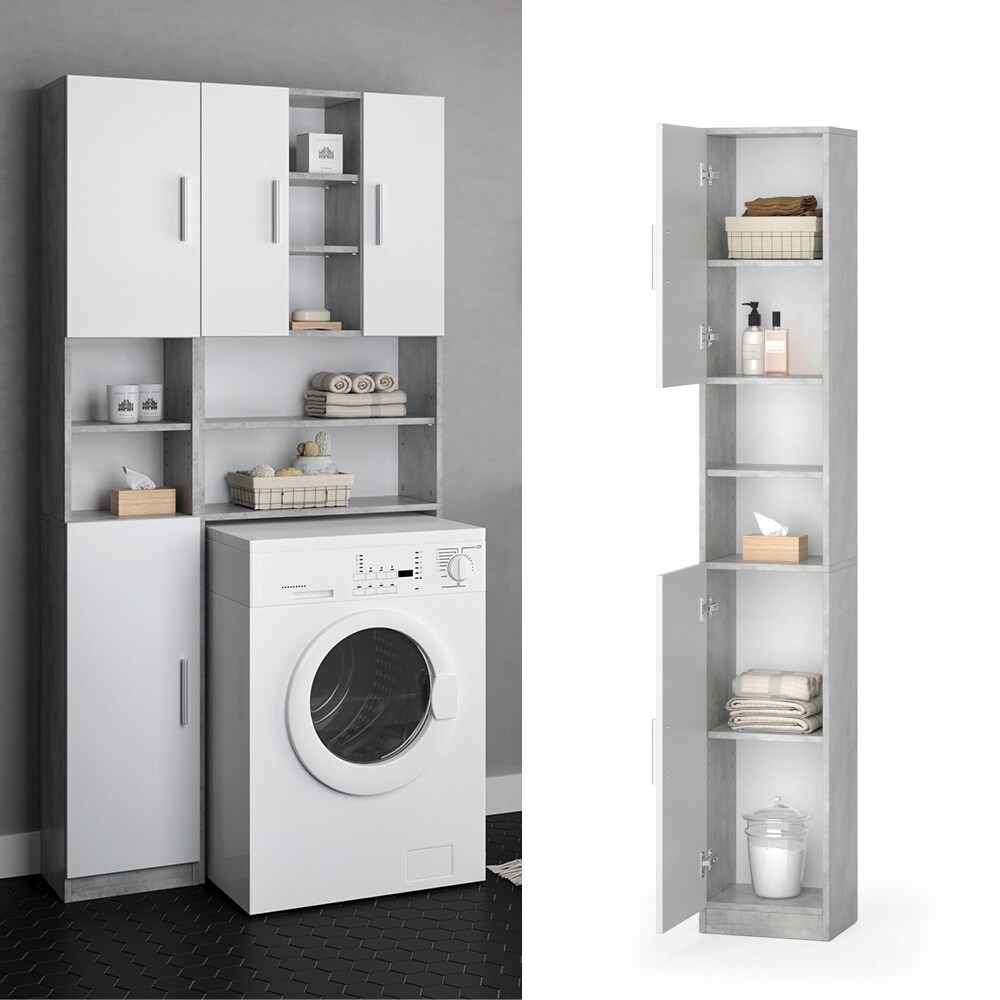 VICCO Anstellschrank LUIS Waschmaschinenschrank Badmöbel Badschrank Hochschrank