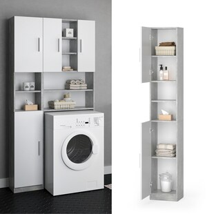 VICCO Anstellschrank LUIS Waschmaschinenschrank Badmöbel Badschrank Hochschrank 