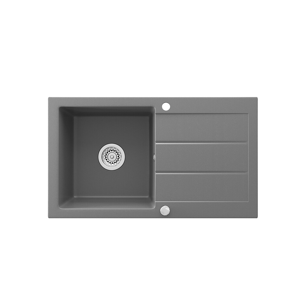Bergstr&ouml;m Granit Sp&uuml;le K&uuml;chensp&uuml;le Einbausp&uuml;le Sp&uuml;lbecken 750x434mm Grau 