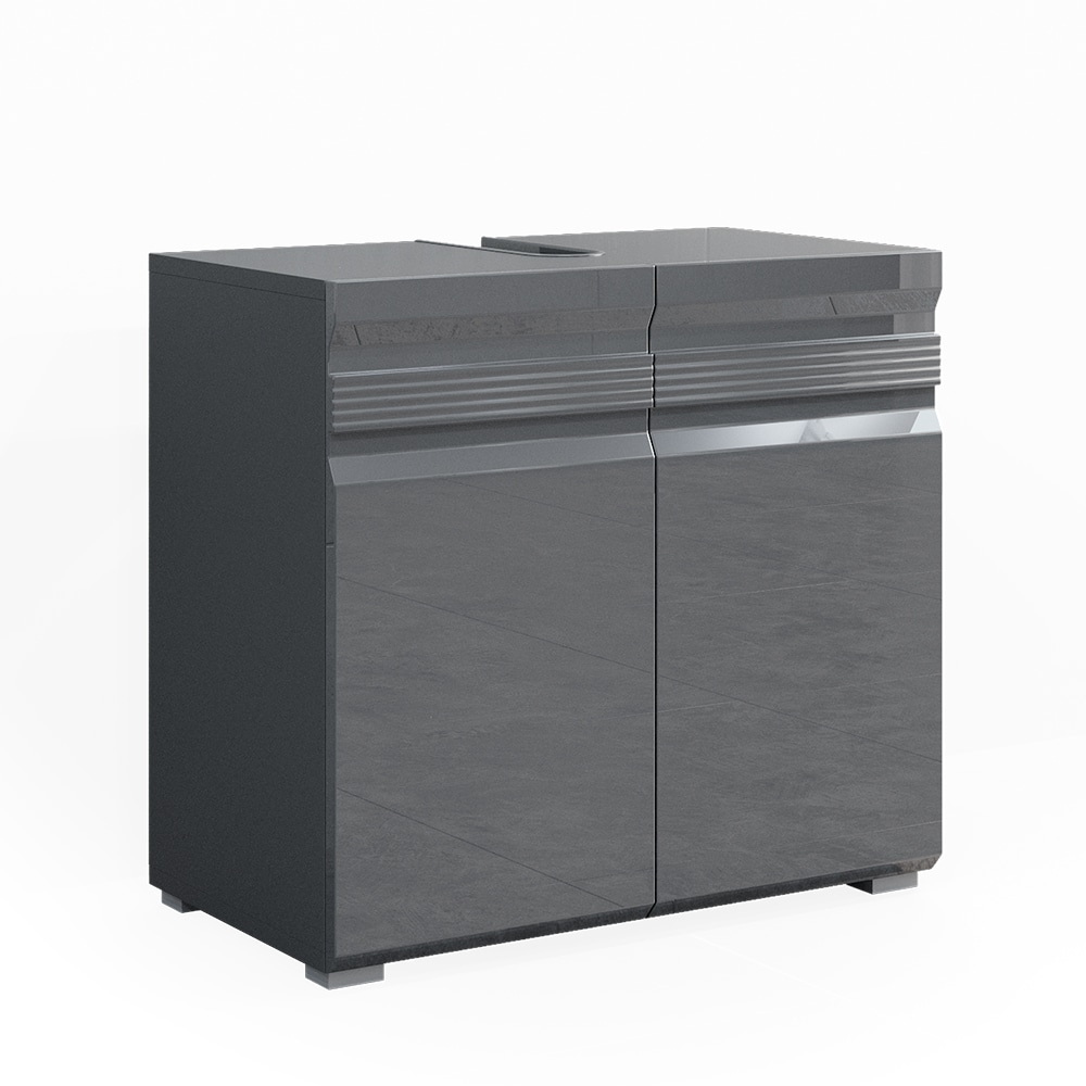VICCO Waschbeckenunterschrank FREDDY anthrazit hochglanz Unterschrank Badschrank 