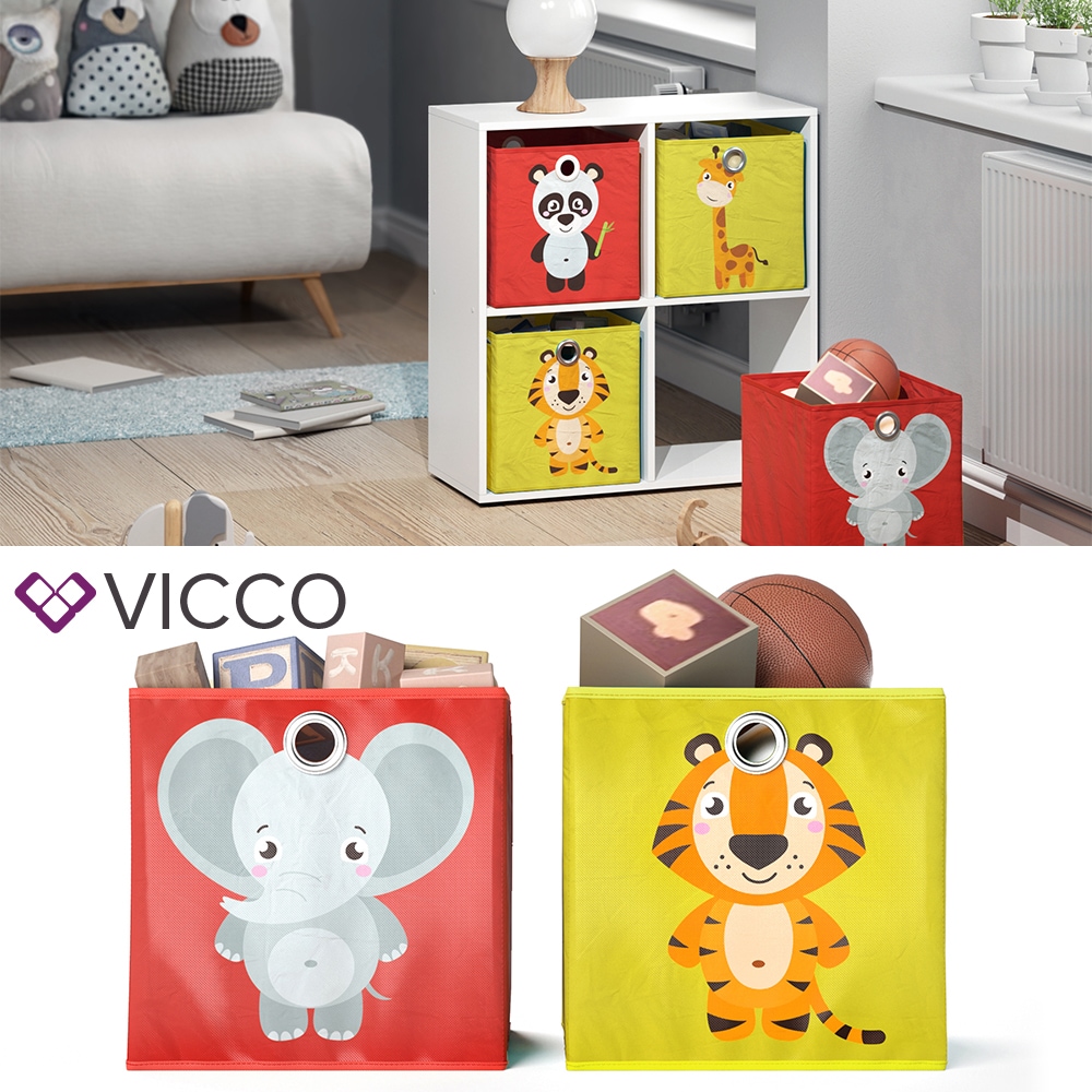 VICCO 2er Set Faltbox 30x30 cm Kinder Faltkiste Aufbewahrungsbox Regalkorb 