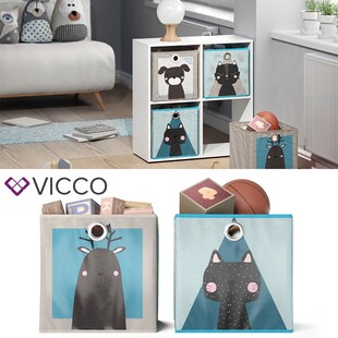 VICCO 2er Set Faltbox 30x30 cm Kinder Faltkiste Aufbewahrungsbox Regalkorb 