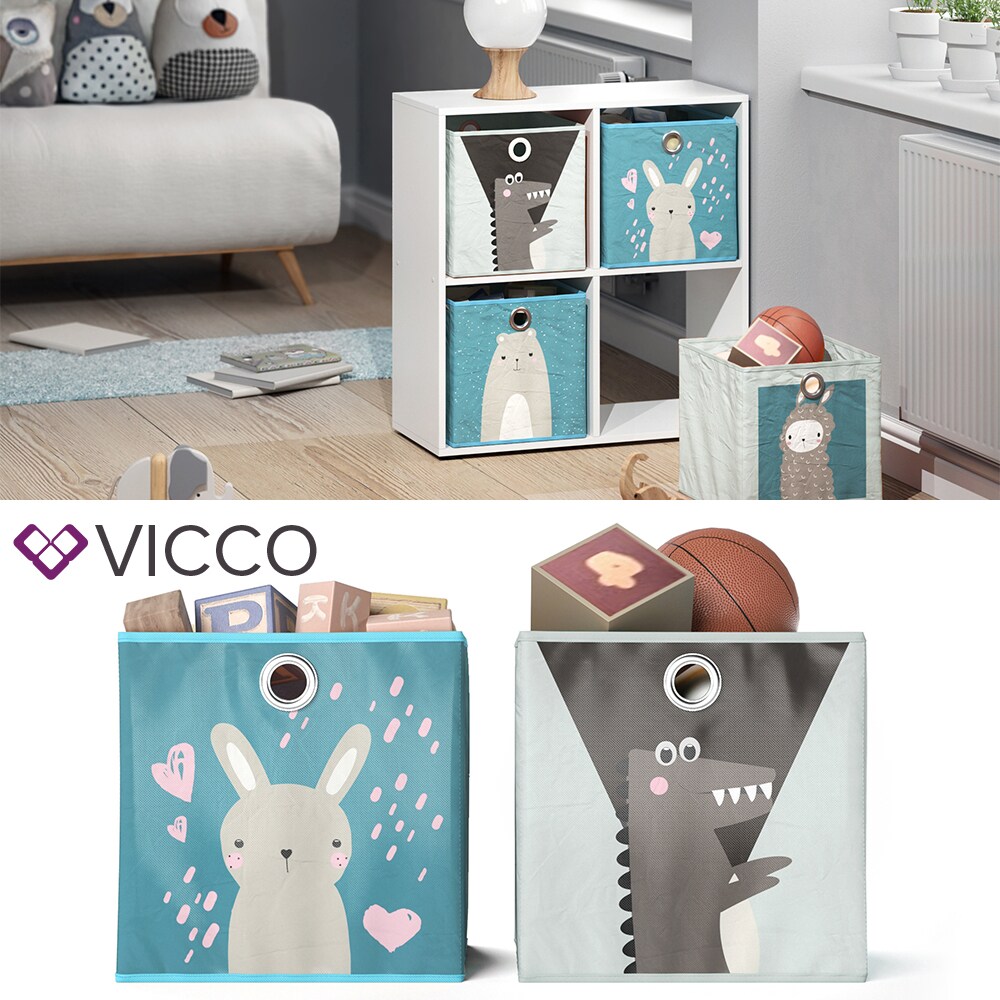 VICCO 2er Set Faltbox 30x30 cm Kinder Faltkiste Aufbewahrungsbox Regalkorb 