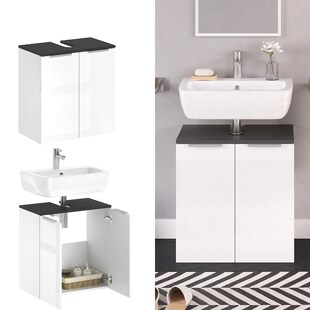 VICCO Waschtischunterschrank OTIS Weiß - Badezimmerschrank Hochschrank Regal Badregal Bad 