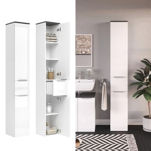 VICCO Badhochschrank OTIS Weiß - Badezimmerschrank Hochschrank Regal Badregal Bad 