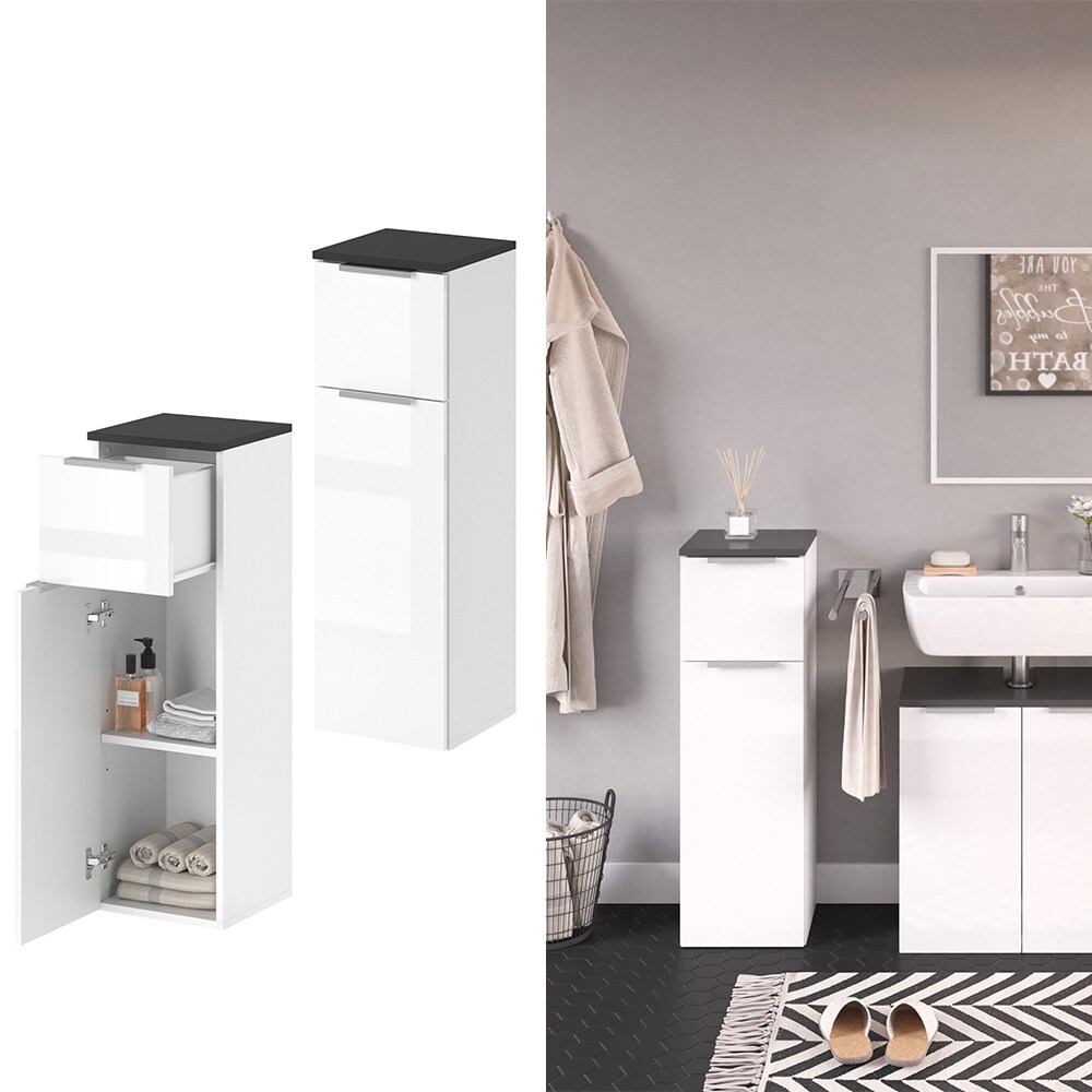 VICCO Badmidischrank OTIS Wei&szlig; - Badezimmerschrank Hochschrank Regal Badregal Bad 