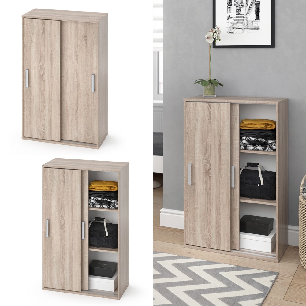 VICCO Kleiderschrank FALK Sonoma Eiche W&auml;scheschrank Schiebet&uuml;renschrank Kinder 