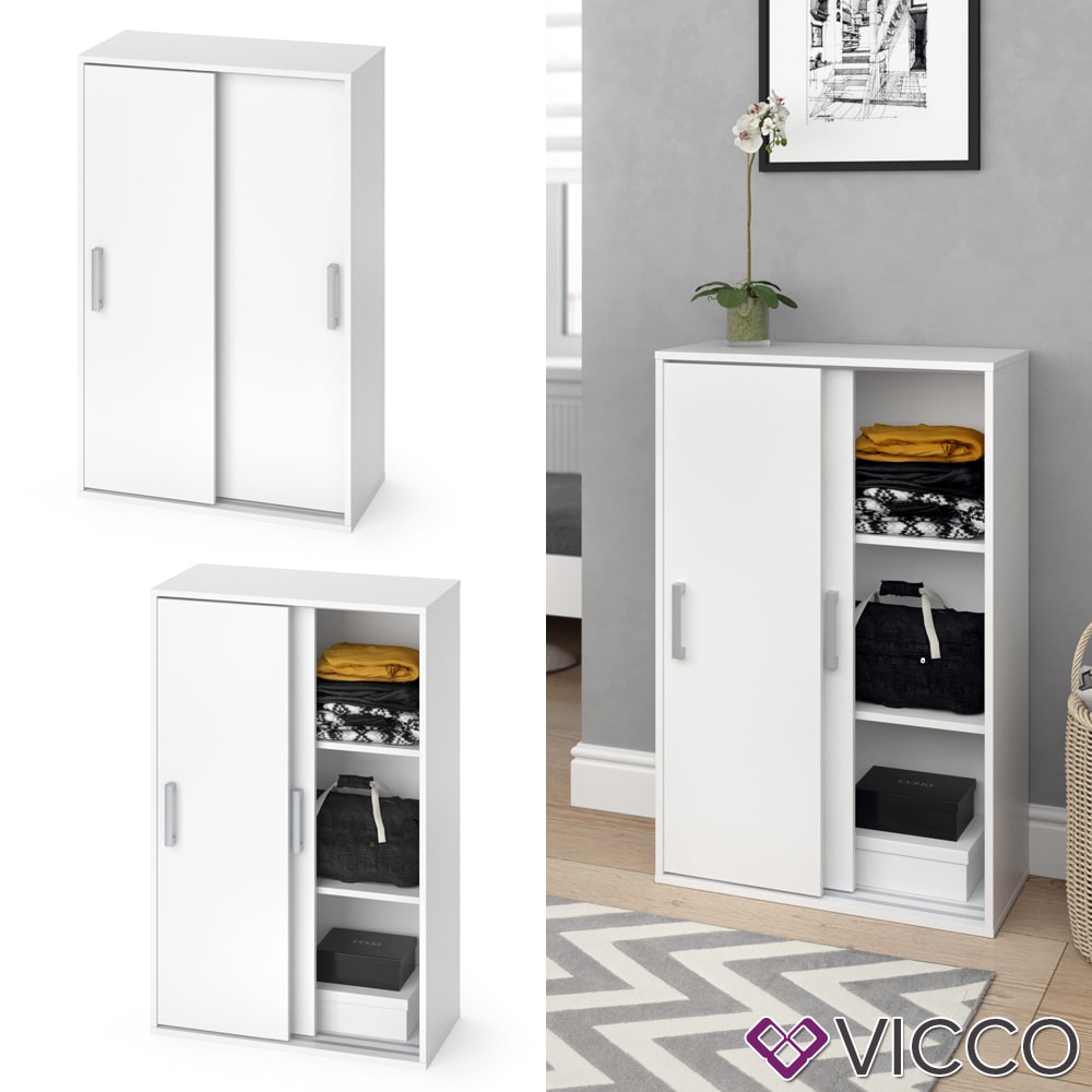 VICCO Kleiderschrank FALK Wei&szlig; W&auml;scheschrank Schiebet&uuml;renschrank Kinder Zimmer 