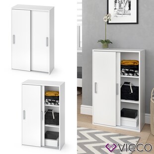 VICCO Kleiderschrank FALK Weiß Wäscheschrank Schiebetürenschrank Kinder Zimmer 