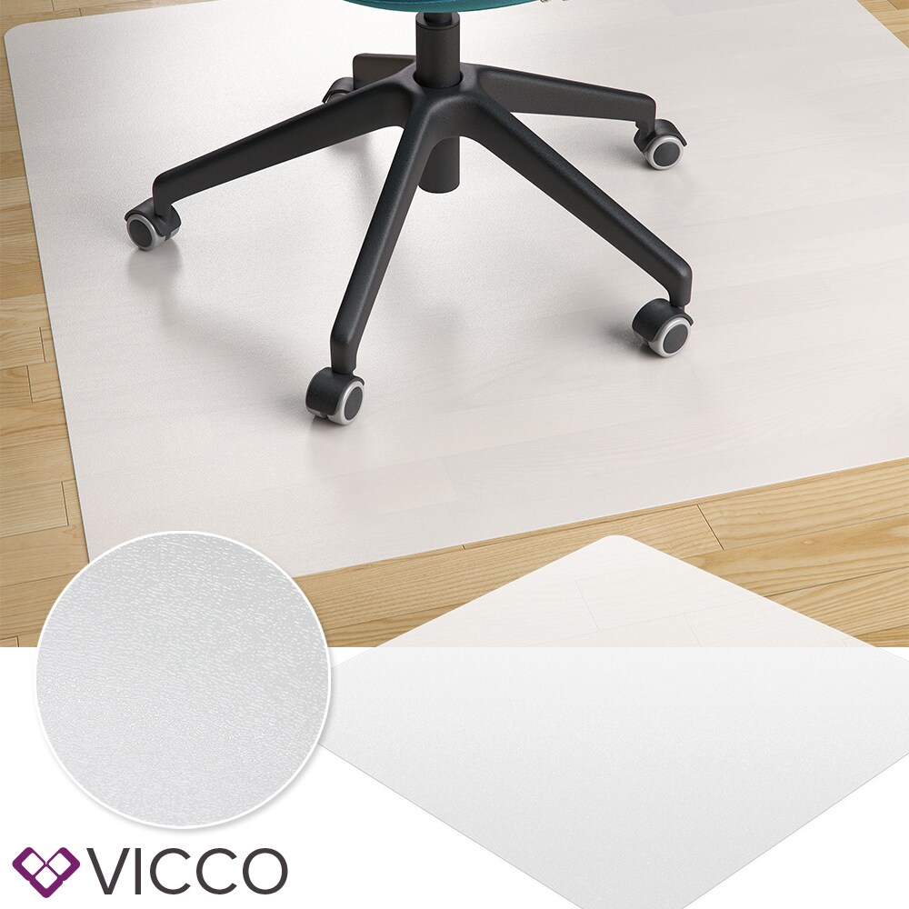 VICCO Bodenschutzmatte 120x120 B&uuml;rostuhlunterlage Bodenmatte Stuhlunterlage wei&szlig; 
