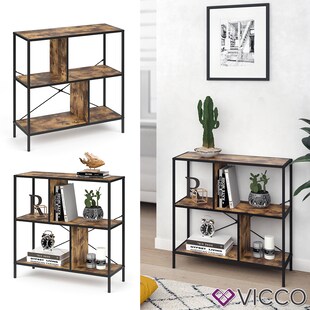 VICCO Loft Bücherregal FYRK Wandregal Standregal Aufbewahrung 79x80x30 Vintage 