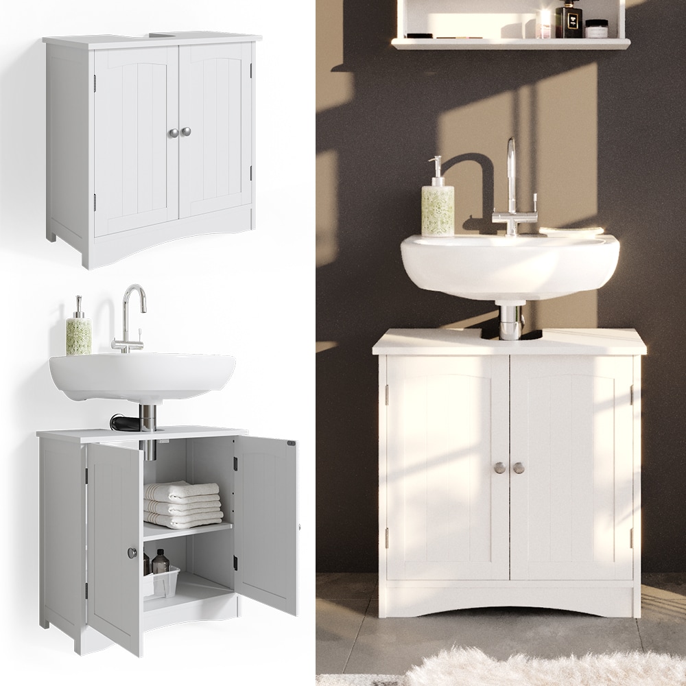 Vicco Wachtischunterschrank Bianco Badschrank Waschbeckenunterschrank Badm&ouml;bel Badezimmerschrank im Landhausstil 
