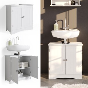 Vicco Wachtischunterschrank Bianco Badschrank Waschbeckenunterschrank Badmöbel Badezimmerschrank im Landhausstil 