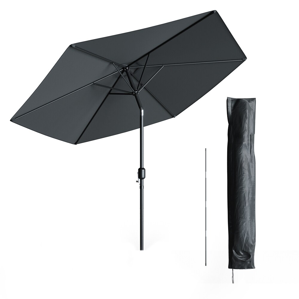 Sonnenschirm 270cm anthrazit inkl Schutzhülle Gartenschirm Terrassenschirm