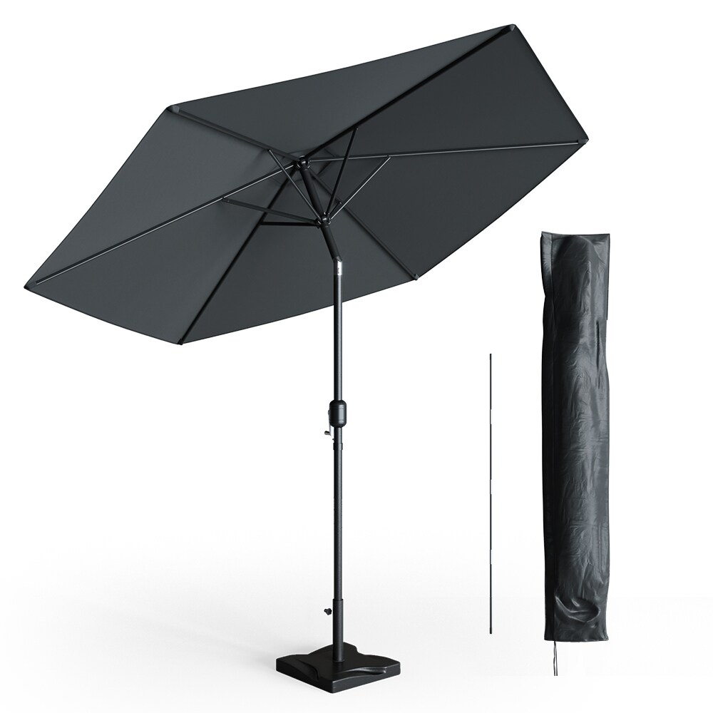 Oskar Sonnenschirm 270cm Set anthrazit inkl Schutzh&uuml;lle + St&auml;nder Gartenschirm 