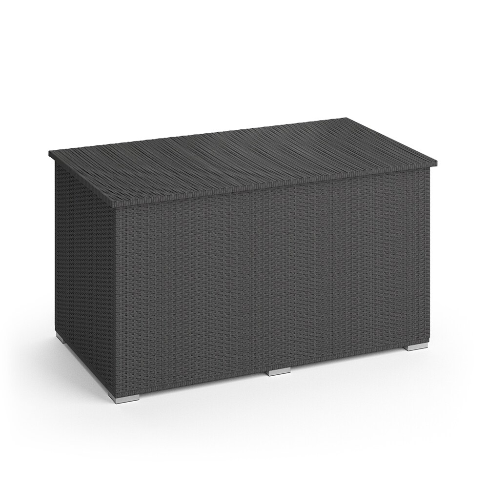 Oskar XXL Polyrattan Kissenbox 950L Auflagenbox Anthrazit Gartenbox Gartentruhe 