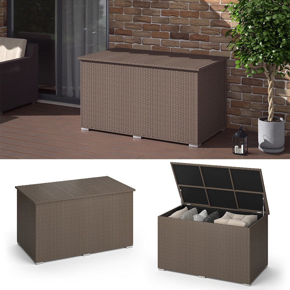 Oskar XXL Polyrattan Kissenbox 950L Auflagenbox Braun Gartenbox Gartentruhe bei Marktkauf online bestellen