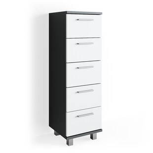 Midischrank ILIAS Bad BadschrankHochschrank Weiß Anthrazit 