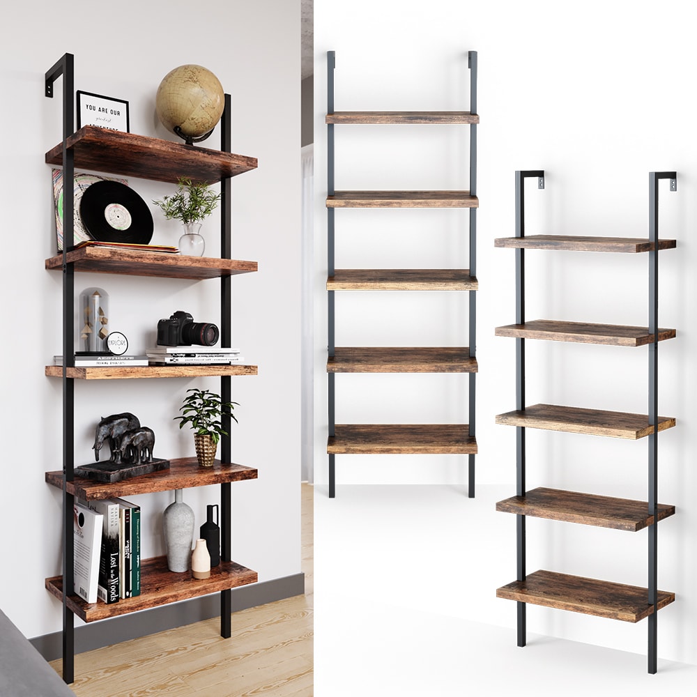 Vicco Loft B&uuml;cherregal  Ava Standregal Wandregal 5 Ablagen Leiterregal Vintage 