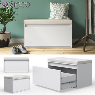 VICCO Sitzbank IKER Schuhbank weiß Schuhschrank Sitzfläche Stauraum Sitztruhe 