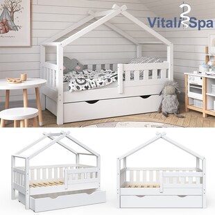 VitaliSpa Design Kinderbett 140x70 Babybett Jugendbett mit Schublade Lattenrost 