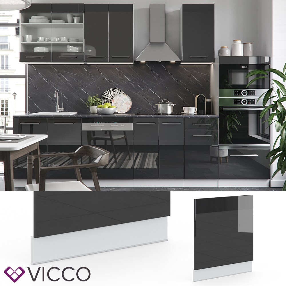 VICCO Geschirrsp&uuml;lerblende 60 cm Anthrazit K&uuml;chenzeile Unterschrank Fame 