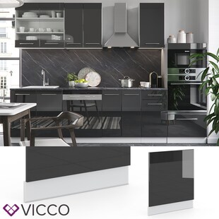 VICCO Geschirrspülerblende 60 cm Anthrazit Küchenzeile Unterschrank Fame 