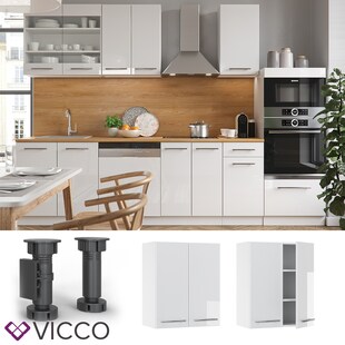 VICCO Hängeschrank 60 cm Weiß Küchenzeile Unterschrank Fame 
