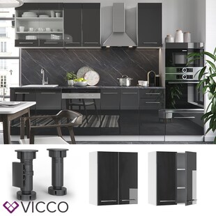 VICCO Hängeschrank 60 cm Anthrazit Küchenzeile Unterschrank Fame 