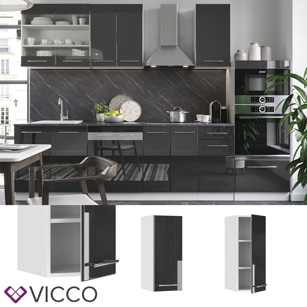 VICCO H&auml;ngeschrank 30 cm Anthrazit K&uuml;chenzeile Unterschrank Fame 