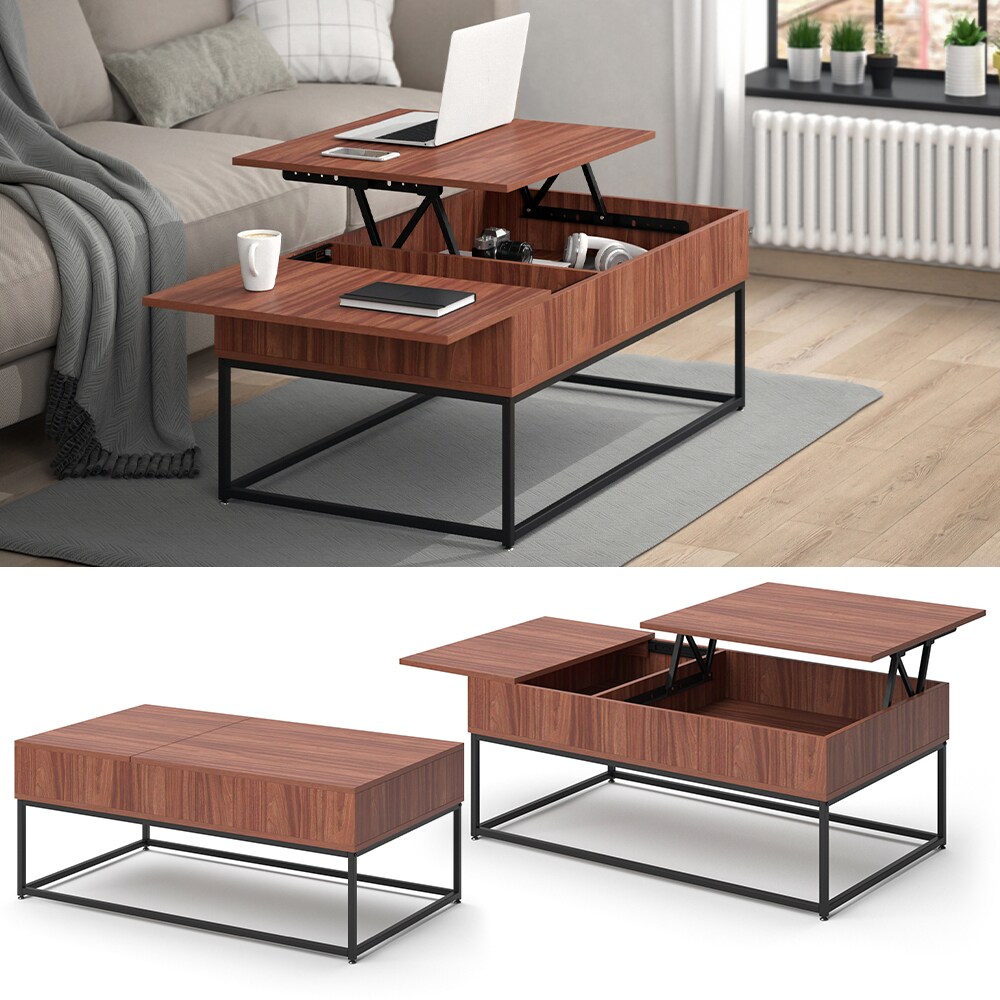 Vicco Couchtisch Lars Nussbaum Liftfunktion Kaffeetisch Wohnzimmertisch 2 F&auml;cher Tisch 