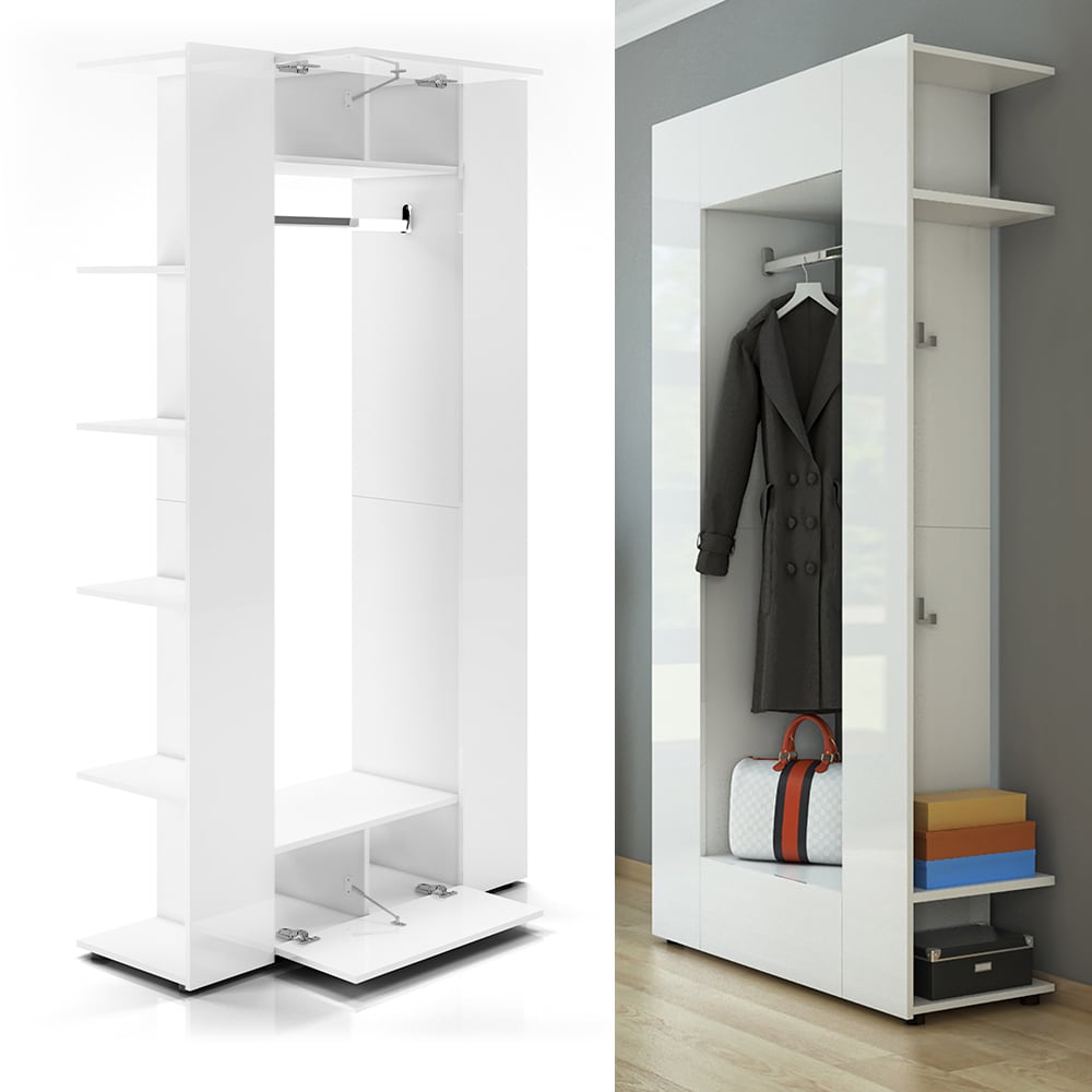 Vicco Dielenschrank Mats wei&szlig; Flurgarderobe Garderobe Kleiderschrank Flurm&ouml;bel 