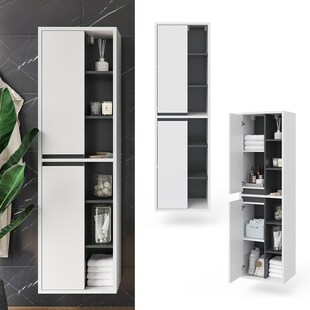 Vicco Badschrank Viola Weiß Hängeschrank Hochschrank 2 Türen Badmöbel Badregal 