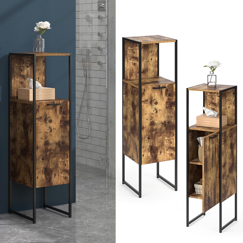 Vicco Badschrank Fyrk Vintage Badezimmerschrank Midischrank Badregal 3 F&auml;cher 