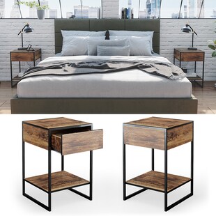 Vicco Nachttisch Nachtkommode Nachtschrank Fyrk 2er Set Boxspringbett Schublade 