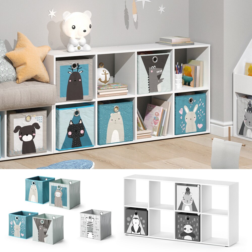 Vicco Kinderregal 8 F&auml;cher inklusive Kinder Faltboxen B&uuml;cherregal Aufbewahrungsregal Spielzeug 