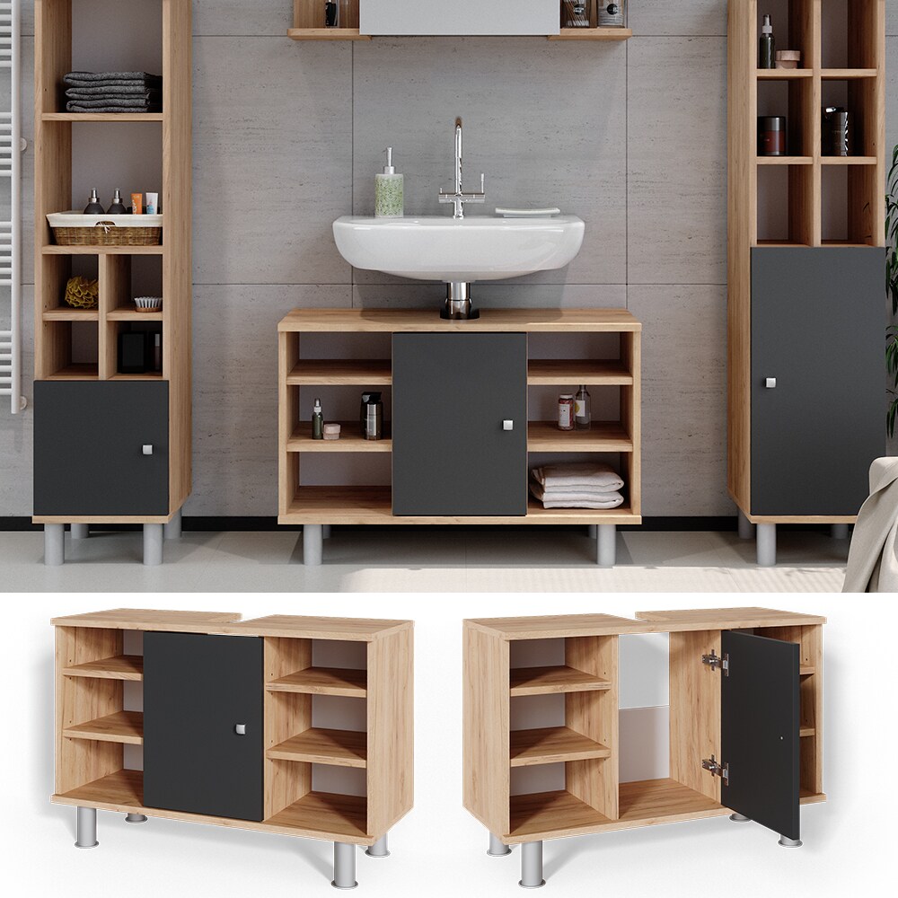 Vicco Waschtischunterschrank Fynn Badschrank Waschbeckenunterschrank Waschtisch 