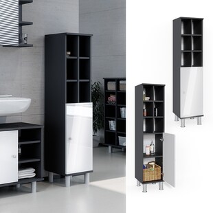 Vicco Badschrank Fynn Midischrank 8 Fächer Hochschrank Badezimmerschrank Bad 