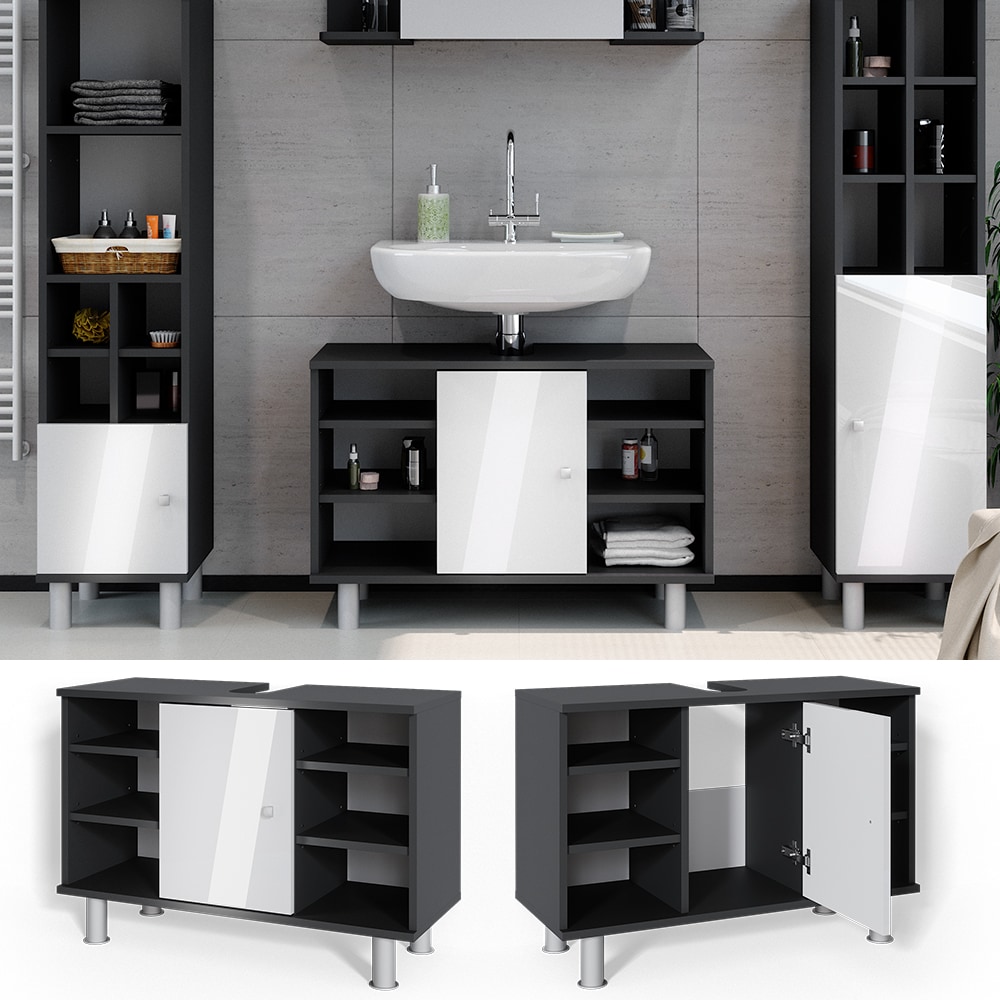 Vicco Waschtischunterschrank Fynn Badschrank Waschbeckenunterschrank Waschtisch 