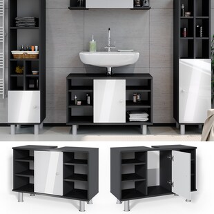 Vicco Waschtischunterschrank Fynn Badschrank Waschbeckenunterschrank Waschtisch 