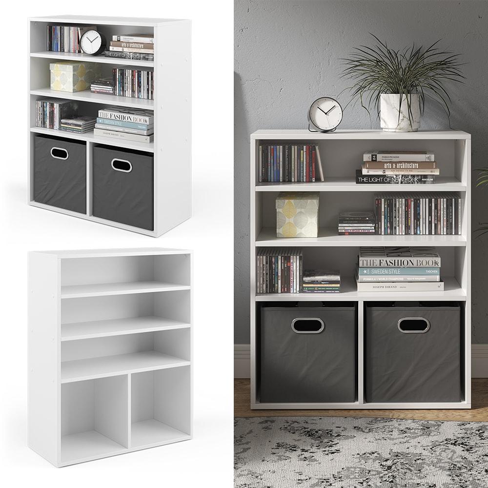 Vicco B&uuml;cherregal f&uuml;r 2 Faltboxen Aktenregal Aktenschrank B&uuml;roregal Standregal 