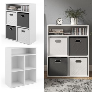 Vicco Bücherregal für 4 Faltboxen Aktenregal Aktenschrank Büroregal Standregal 